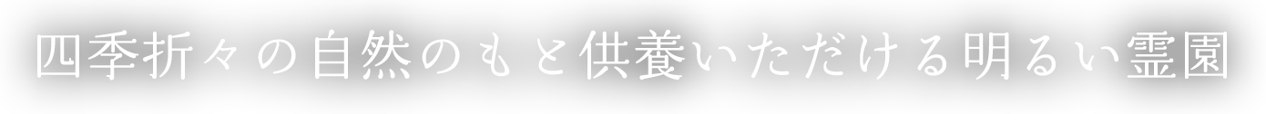四季折々の自然のもと供養いただける明るい霊園